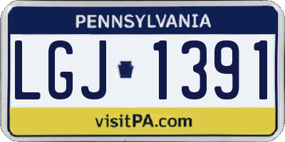 PA license plate LGJ1391