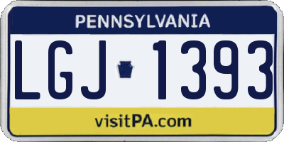PA license plate LGJ1393
