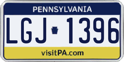 PA license plate LGJ1396