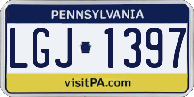 PA license plate LGJ1397