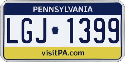 PA license plate LGJ1399