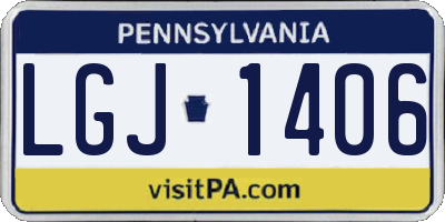 PA license plate LGJ1406