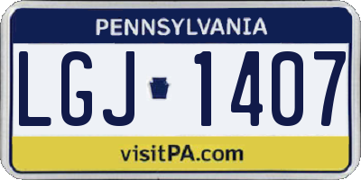 PA license plate LGJ1407