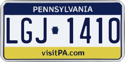 PA license plate LGJ1410
