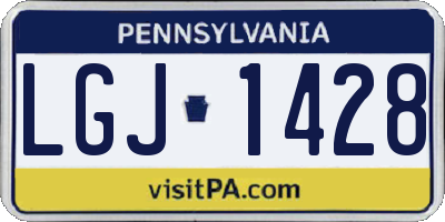 PA license plate LGJ1428