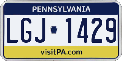 PA license plate LGJ1429