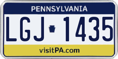 PA license plate LGJ1435
