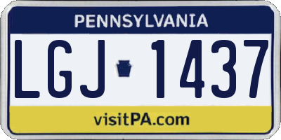 PA license plate LGJ1437