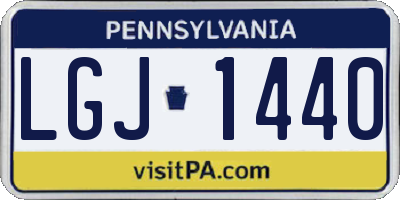 PA license plate LGJ1440