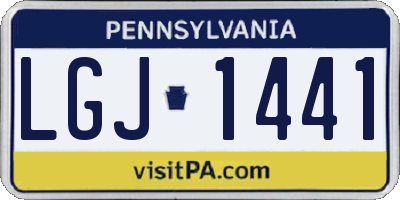 PA license plate LGJ1441