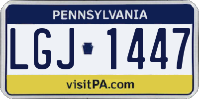 PA license plate LGJ1447