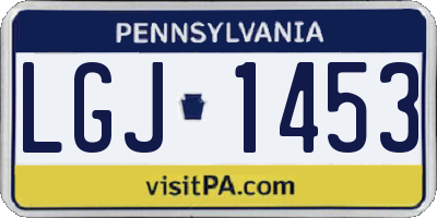 PA license plate LGJ1453