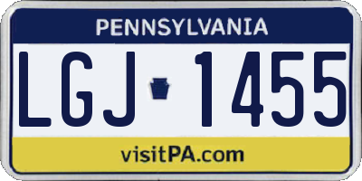 PA license plate LGJ1455