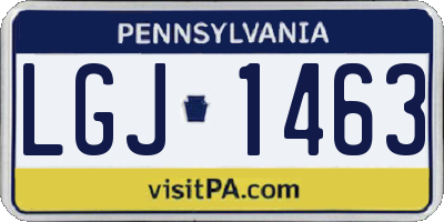 PA license plate LGJ1463