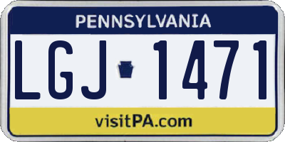 PA license plate LGJ1471