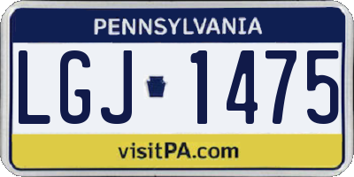 PA license plate LGJ1475