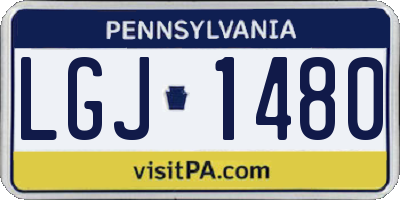 PA license plate LGJ1480