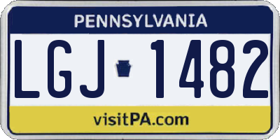 PA license plate LGJ1482