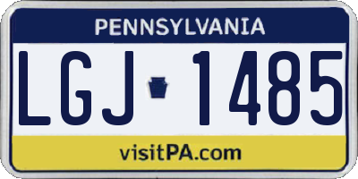 PA license plate LGJ1485