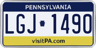 PA license plate LGJ1490