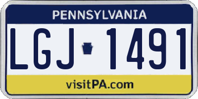PA license plate LGJ1491