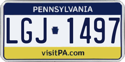PA license plate LGJ1497