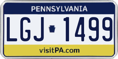 PA license plate LGJ1499