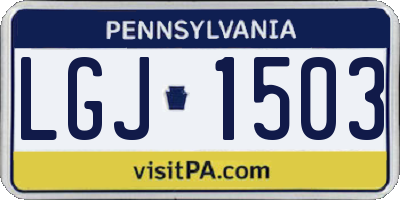 PA license plate LGJ1503