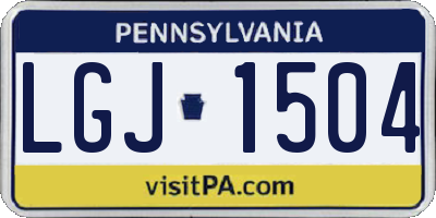 PA license plate LGJ1504