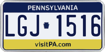PA license plate LGJ1516