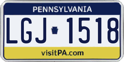 PA license plate LGJ1518