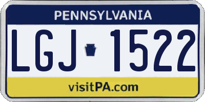 PA license plate LGJ1522