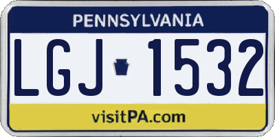 PA license plate LGJ1532