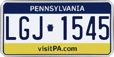 PA license plate LGJ1545