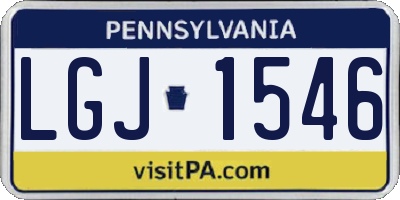 PA license plate LGJ1546