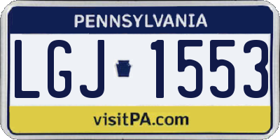 PA license plate LGJ1553