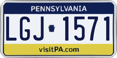 PA license plate LGJ1571