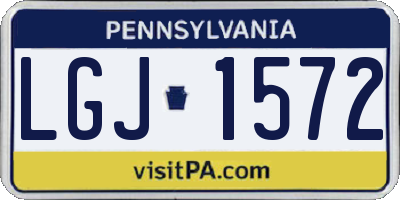 PA license plate LGJ1572