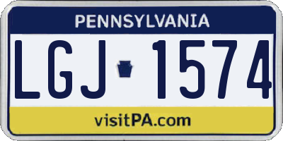 PA license plate LGJ1574