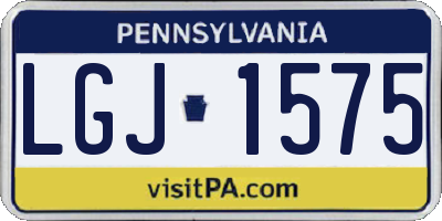 PA license plate LGJ1575