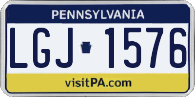 PA license plate LGJ1576