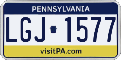 PA license plate LGJ1577