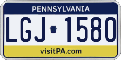 PA license plate LGJ1580