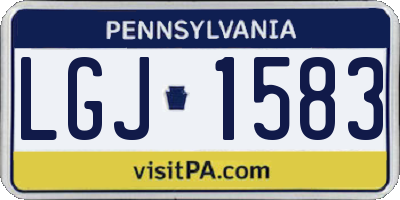 PA license plate LGJ1583
