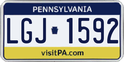 PA license plate LGJ1592