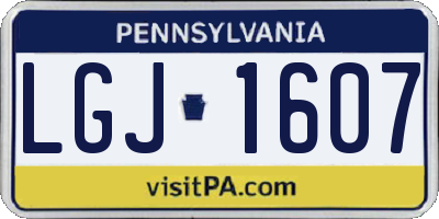 PA license plate LGJ1607