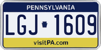 PA license plate LGJ1609