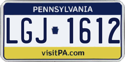 PA license plate LGJ1612