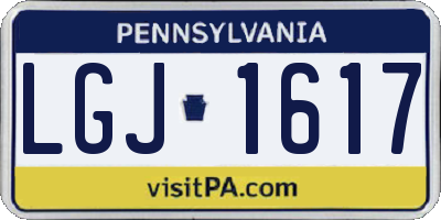 PA license plate LGJ1617