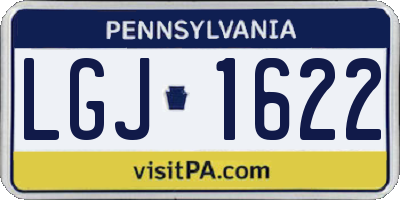 PA license plate LGJ1622